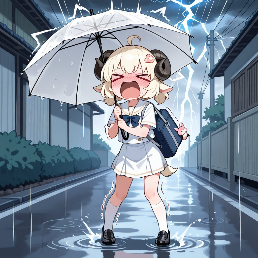 メイちゃんはカミナリが苦手なのです！！ | の人気AIイラスト・グラビア