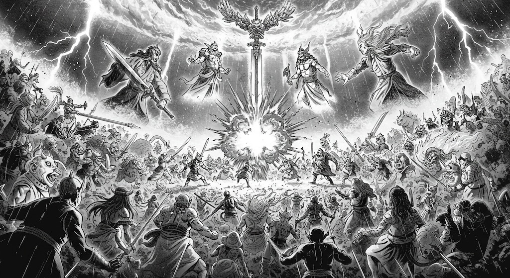 神々VS妖怪　劇場版ポスター風