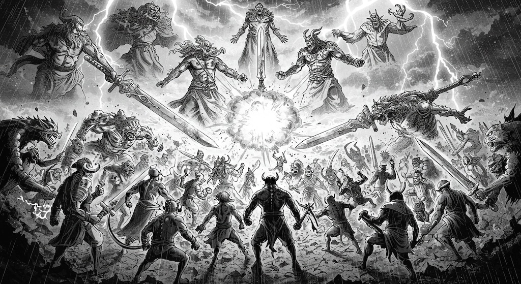 神々VS妖怪　劇場版ポスター風