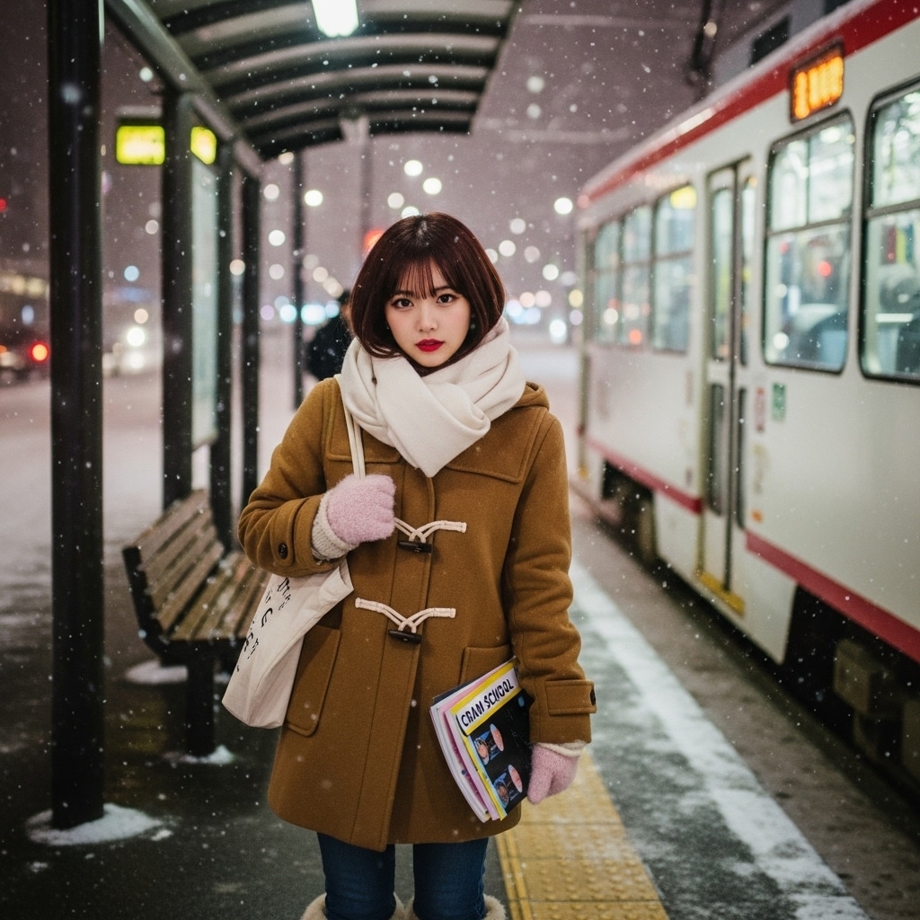 予備校帰り　トラムの電停