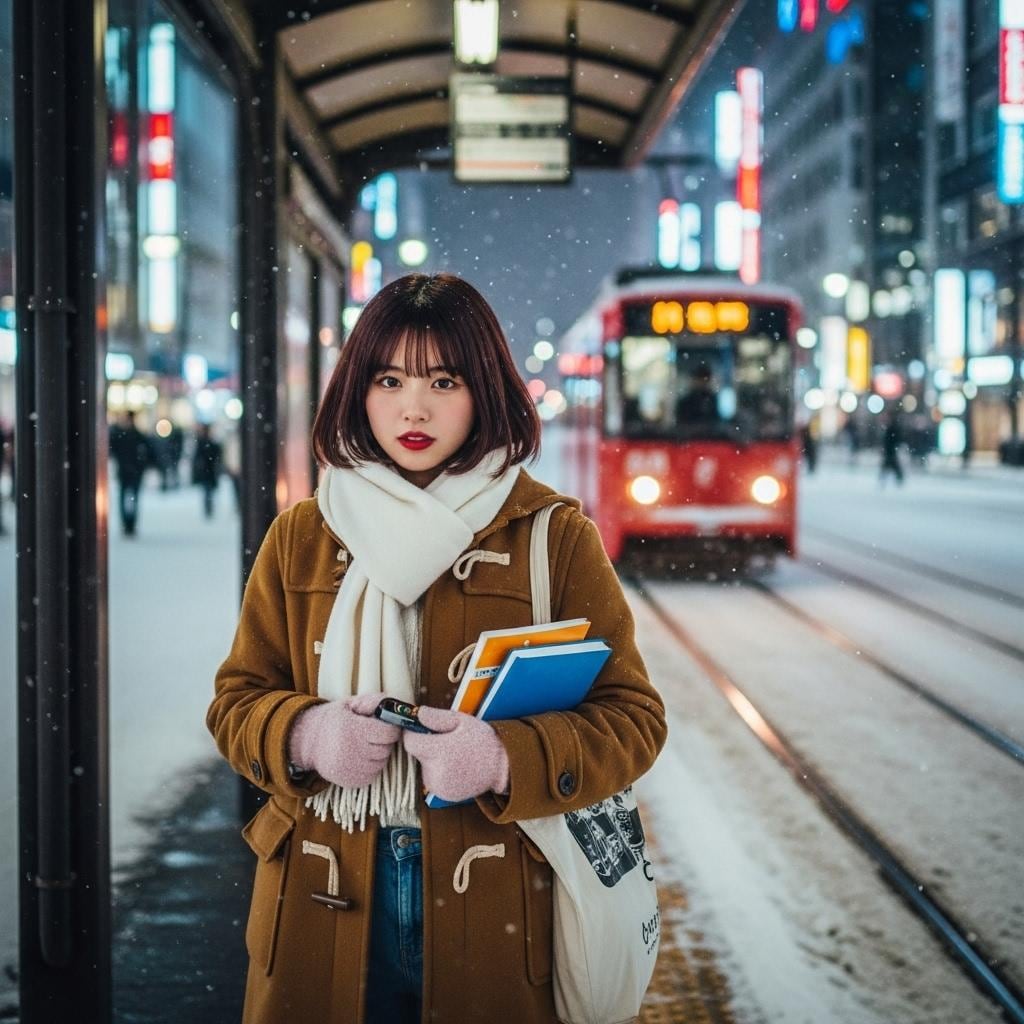 予備校帰り　トラムの電停