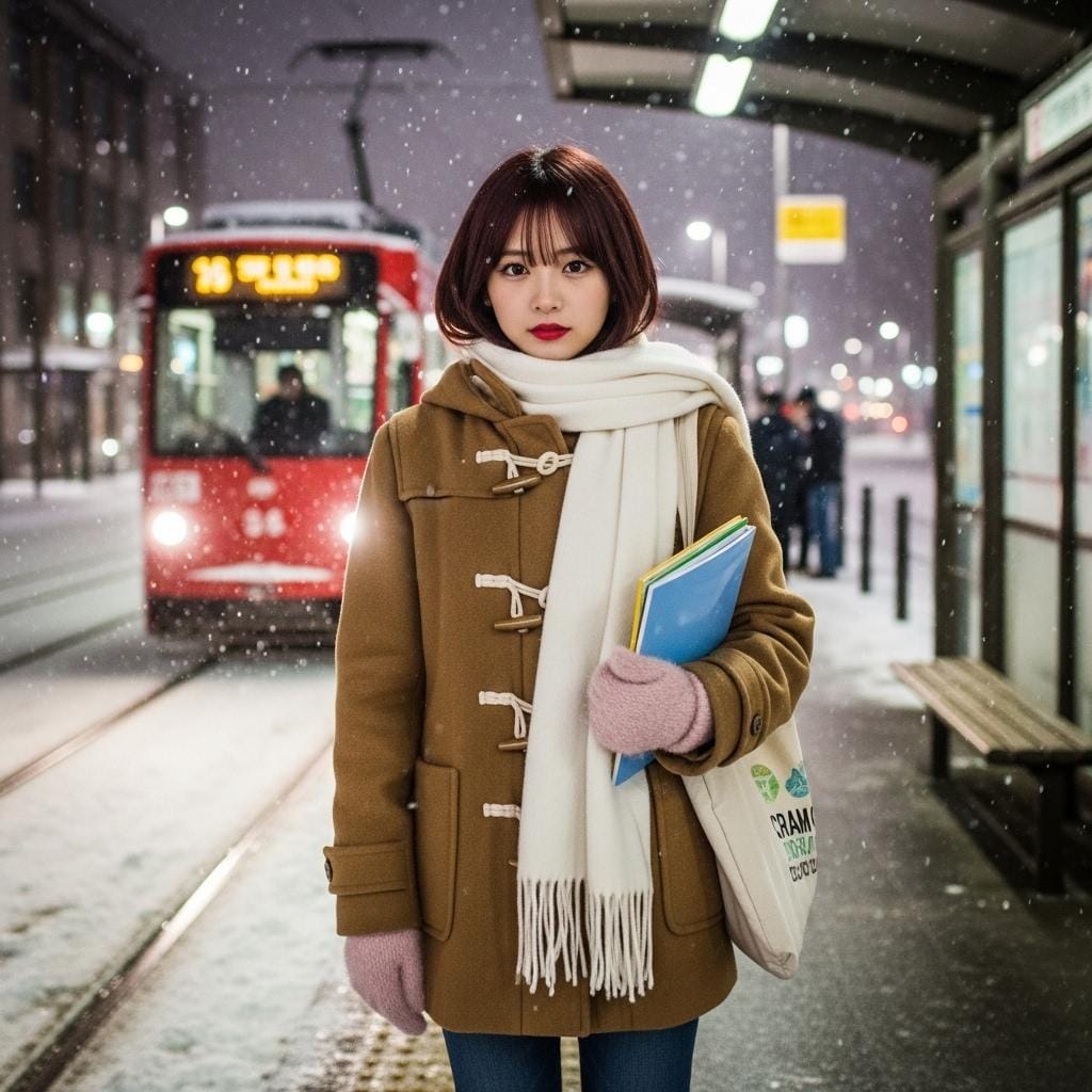 予備校帰り　トラムの電停