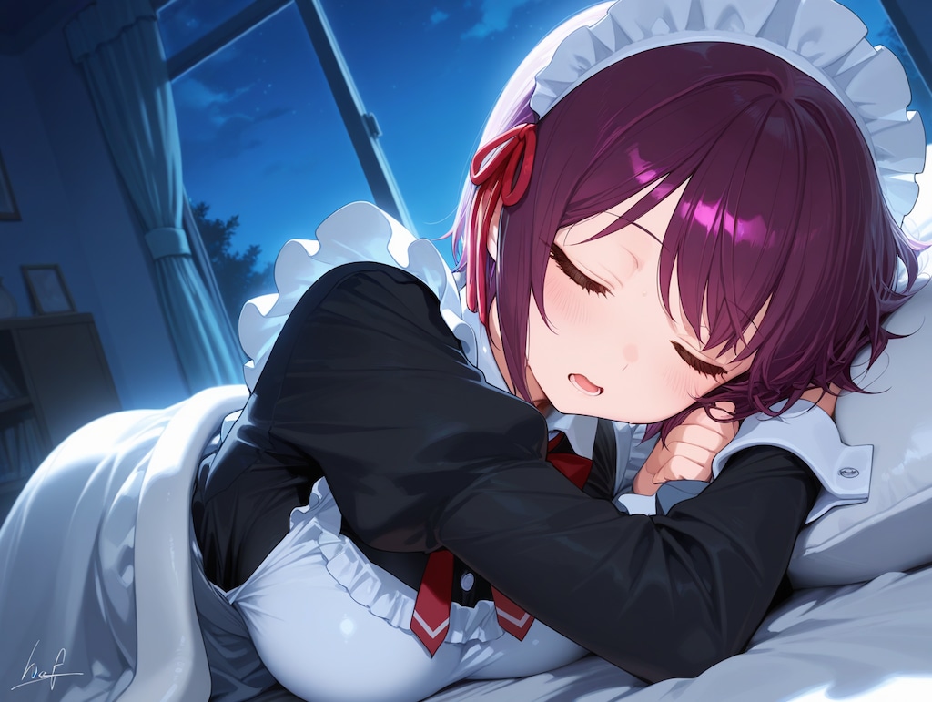 おやすみなさい（挨拶メイドの芽衣ちゃん）