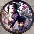 AIが描く美しく神秘的な鬼滅の刃のご当地マンホールアート(胡蝶しのぶ) 7枚目