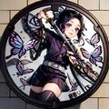 AIが描く美しく神秘的な鬼滅の刃のご当地マンホールアート(胡蝶しのぶ) 2枚目