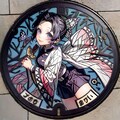 AIが描く美しく神秘的な鬼滅の刃のご当地マンホールアート(胡蝶しのぶ) 3枚目
