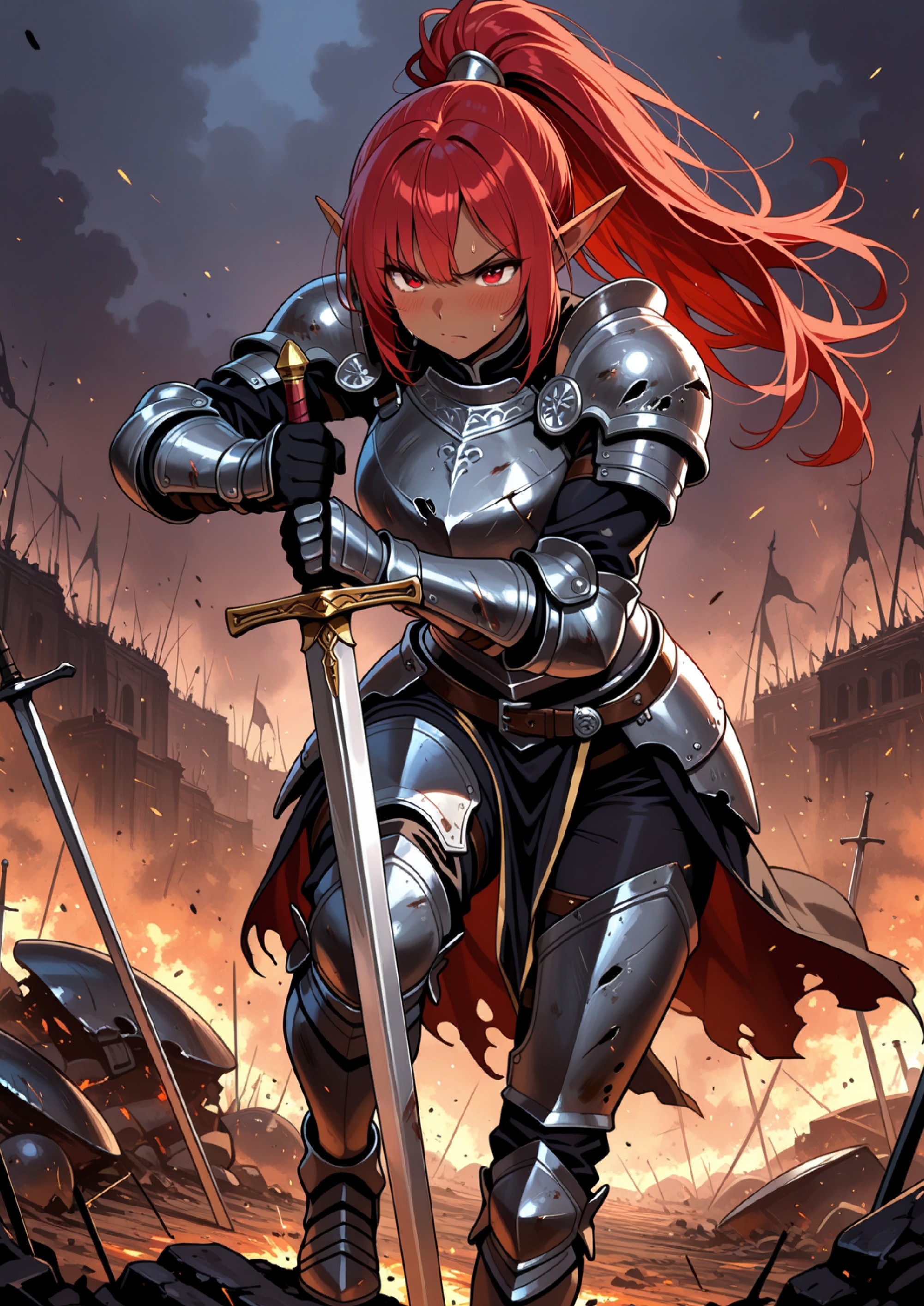 🔥オークの軍勢に蹂躙され仲間を人質に捕られた女騎士ダークエルフ🔥制作中🔥