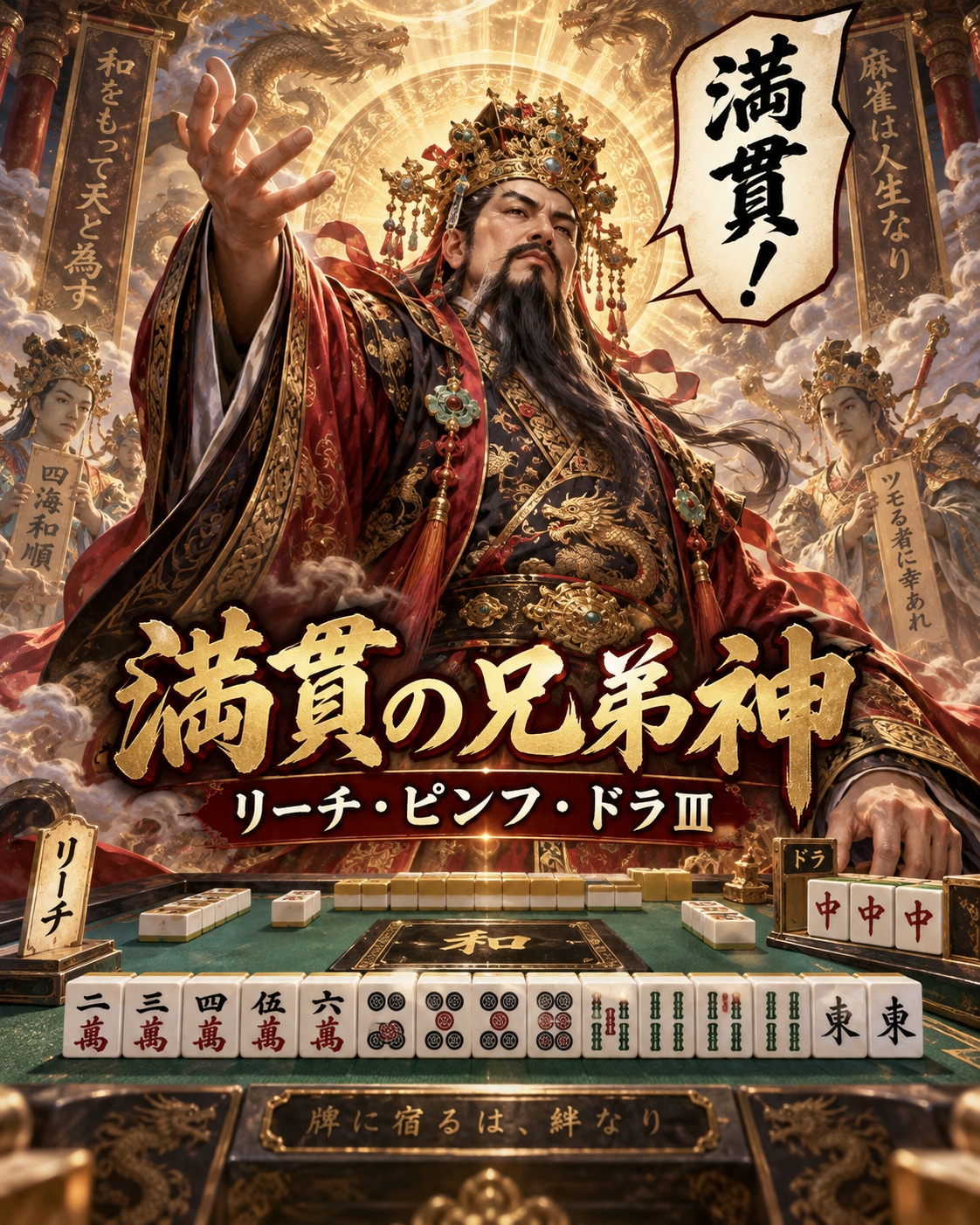 満貫の兄弟神 リーチ・ピンフ・ドラ3 | の人気AIイラスト・グラビア