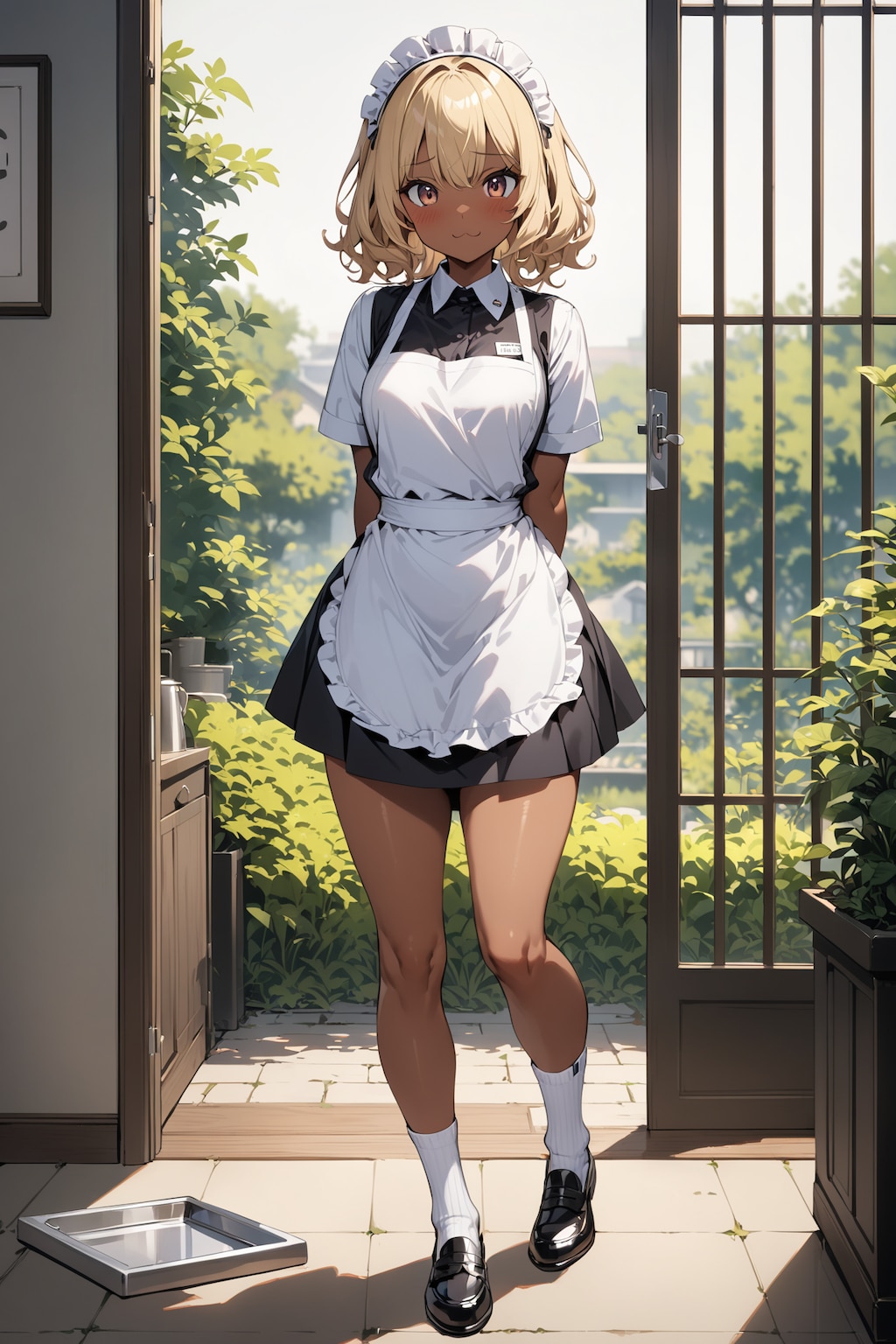 庭先のウェイトレスさん Y515