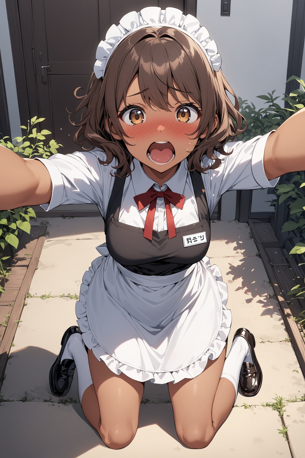 庭先のウェイトレスさん Y515