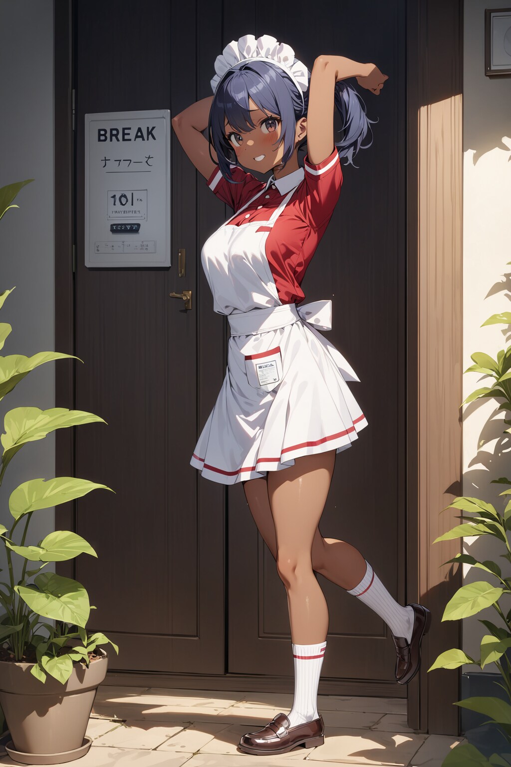 庭先のウェイトレスさん Y515