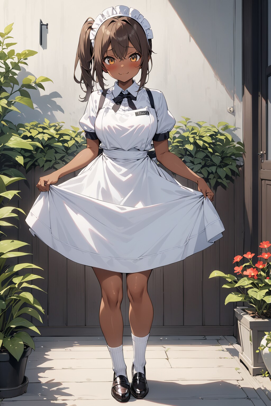 庭先のウェイトレスさん Y515