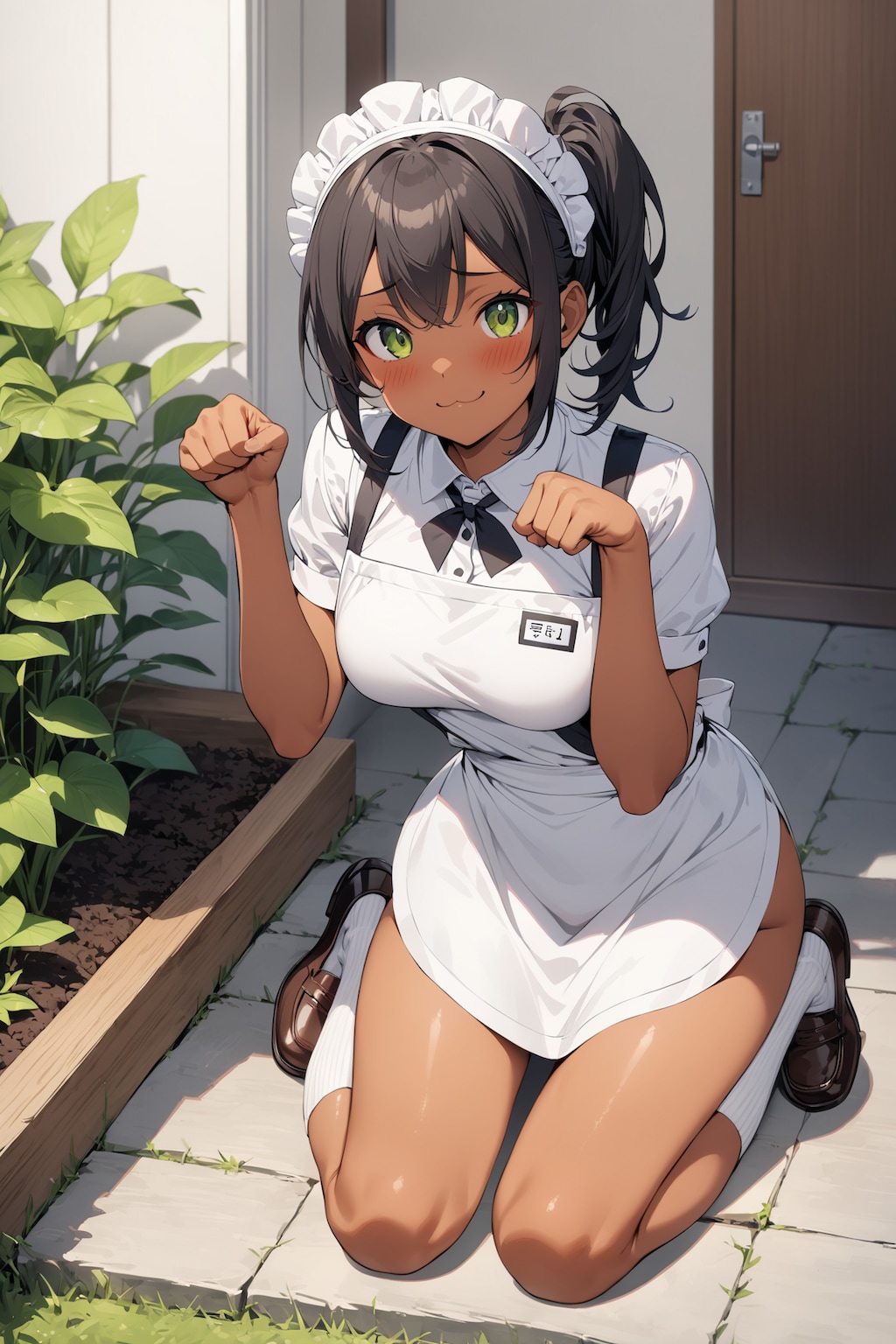 庭先のウェイトレスさん Y515