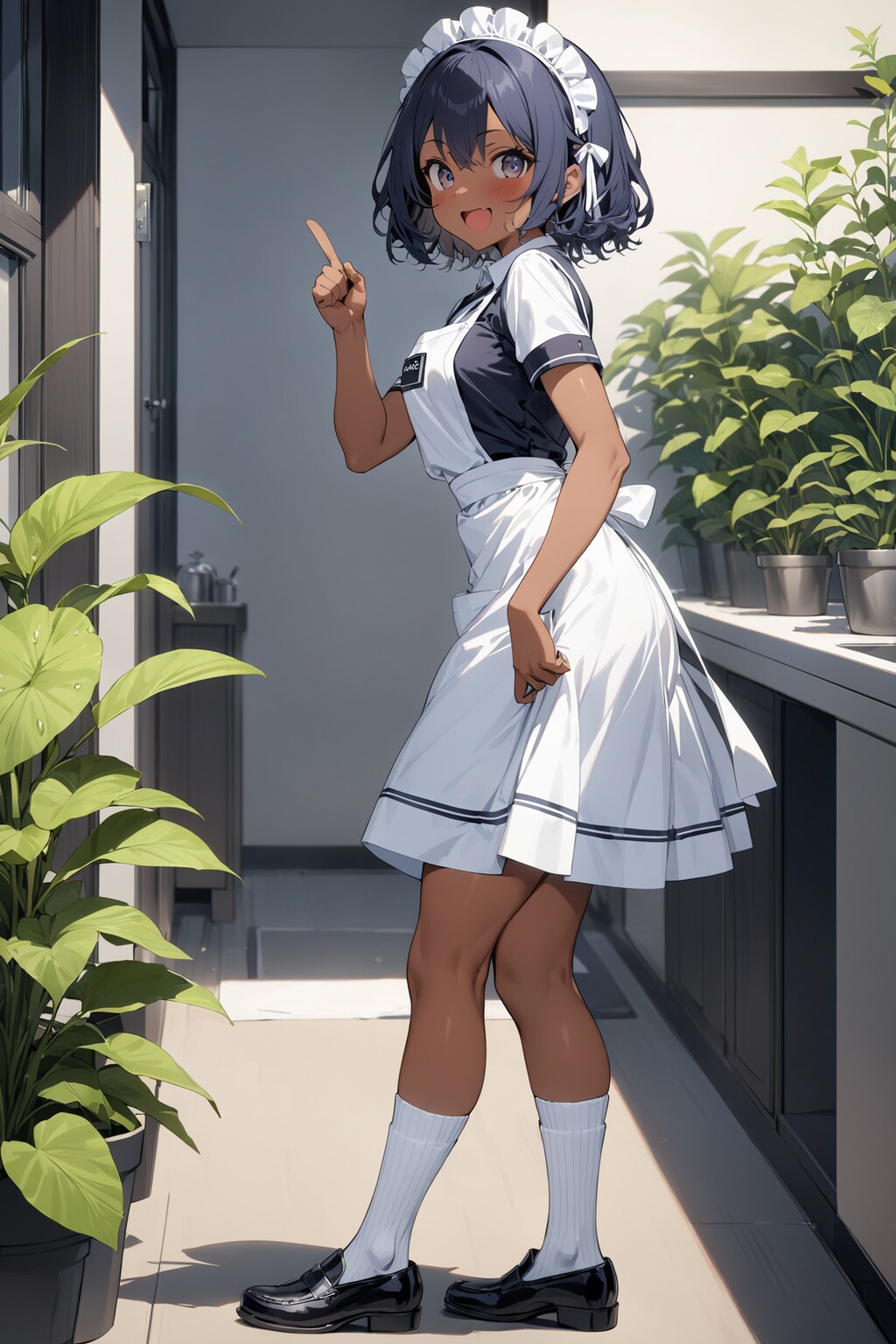 庭先のウェイトレスさん Y515