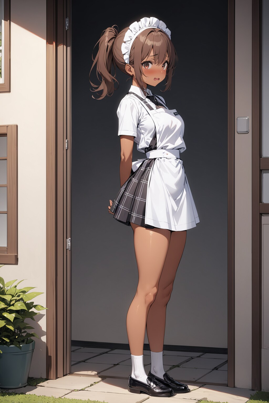 庭先のウェイトレスさん Y515