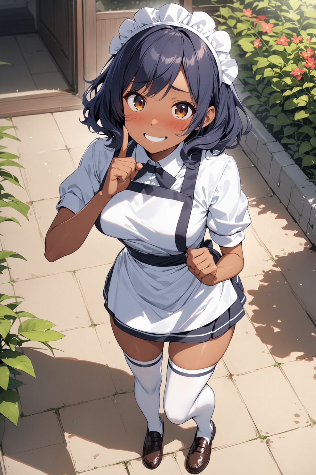 庭先のウェイトレスさん Y515