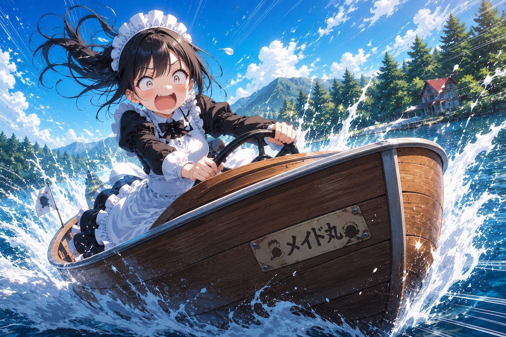 ボート遊びのメイドさん