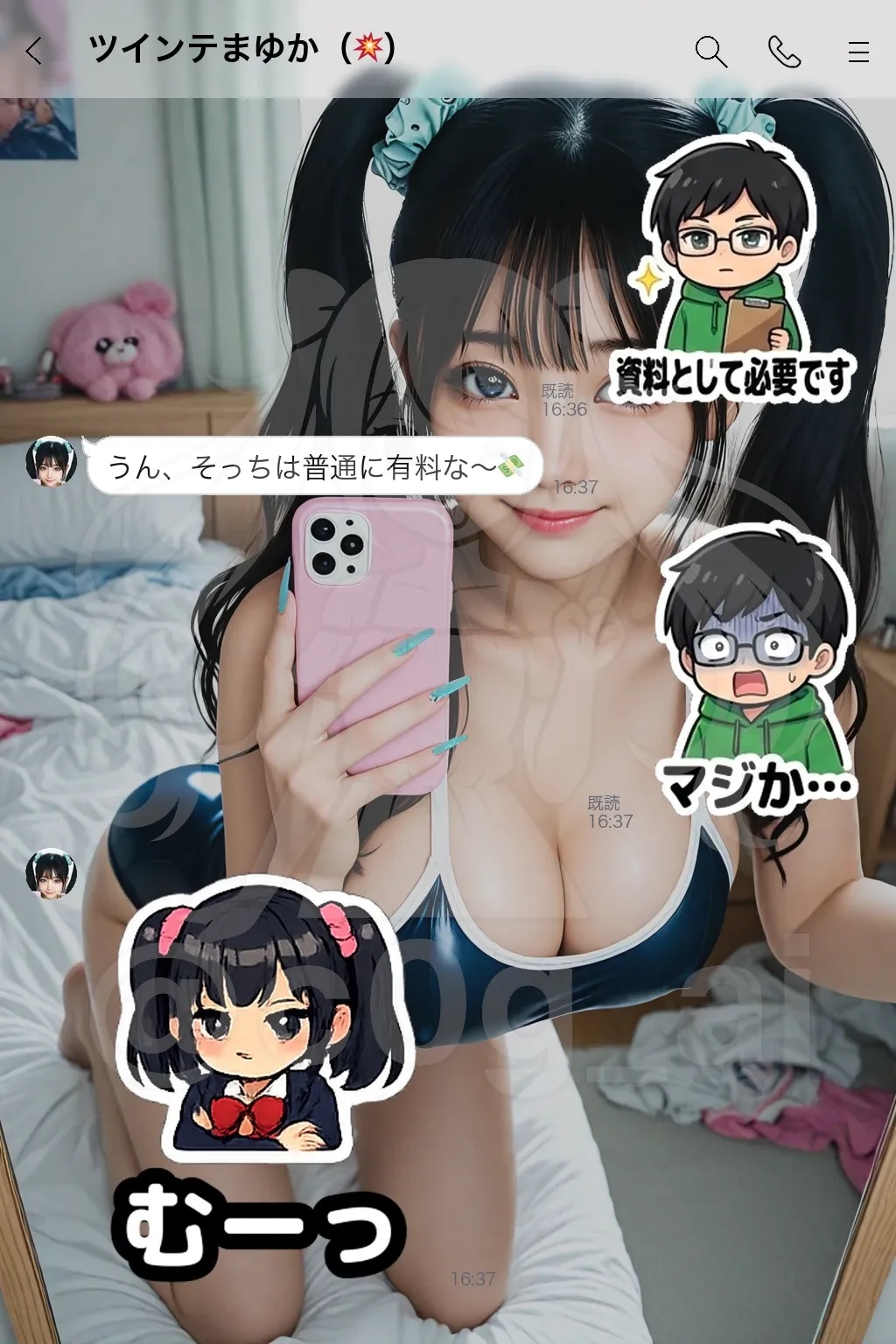 オタクくんにテニスのフォームチェックで撮影させる眞由香