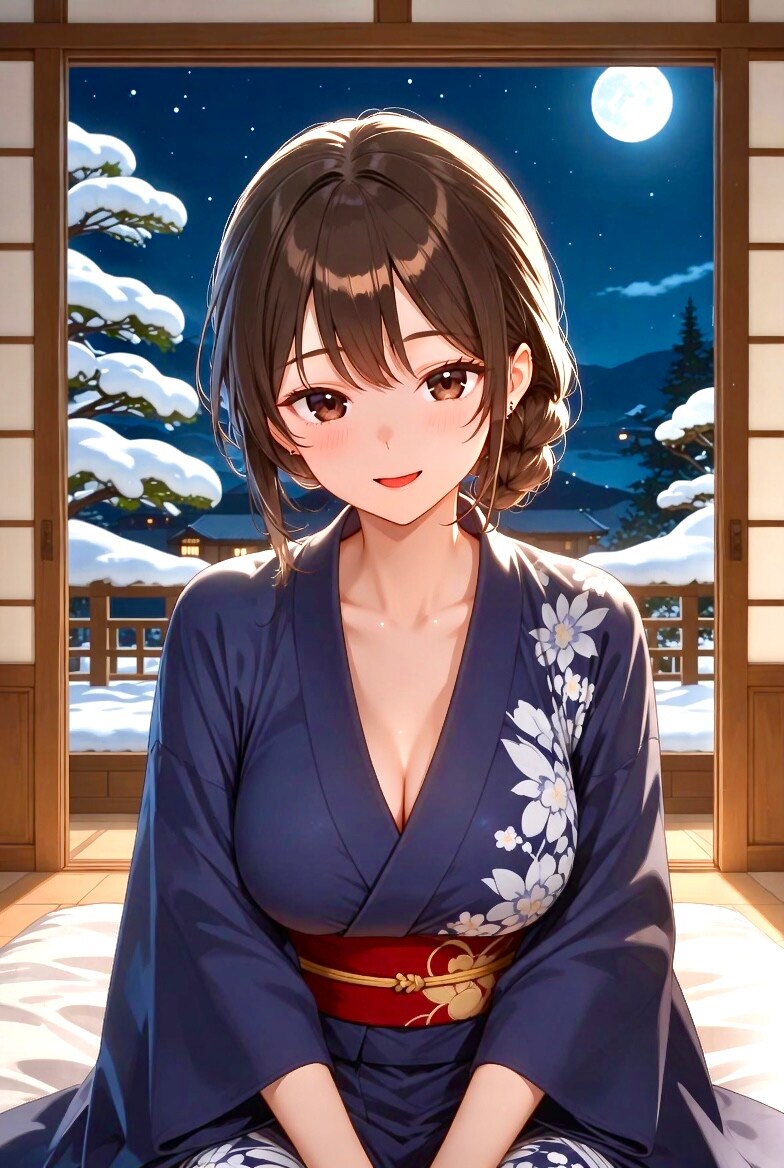 温泉旅行の夜