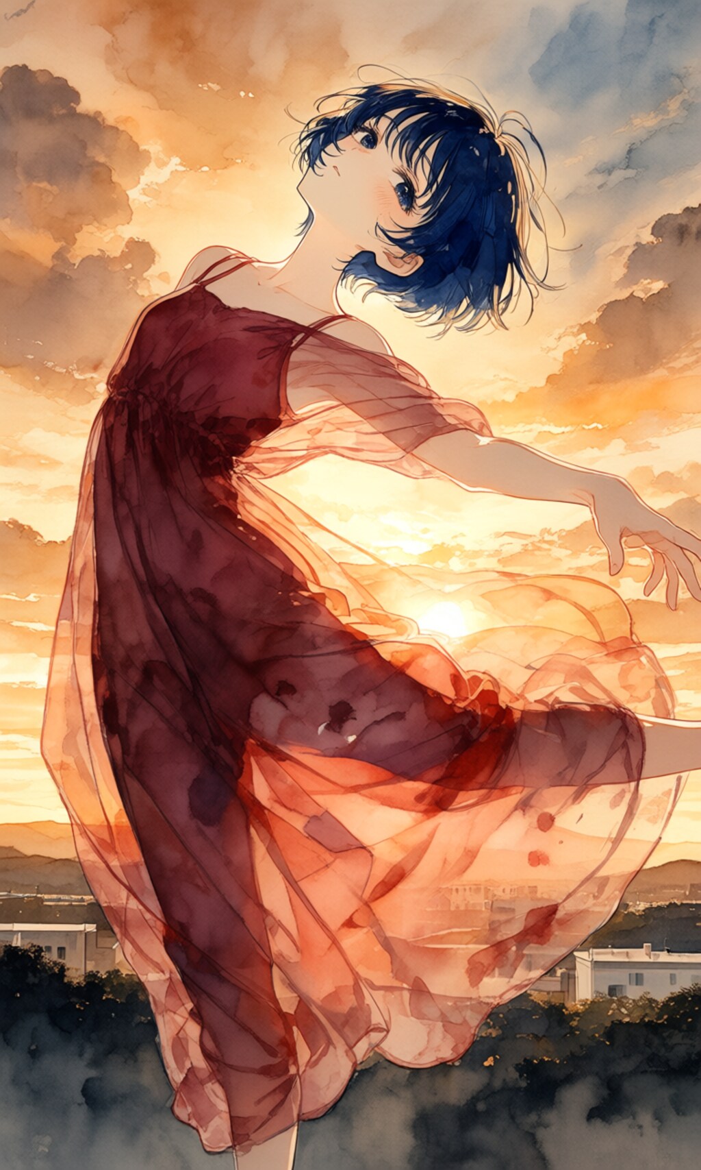 夕日に踊る柑菜ちゃん