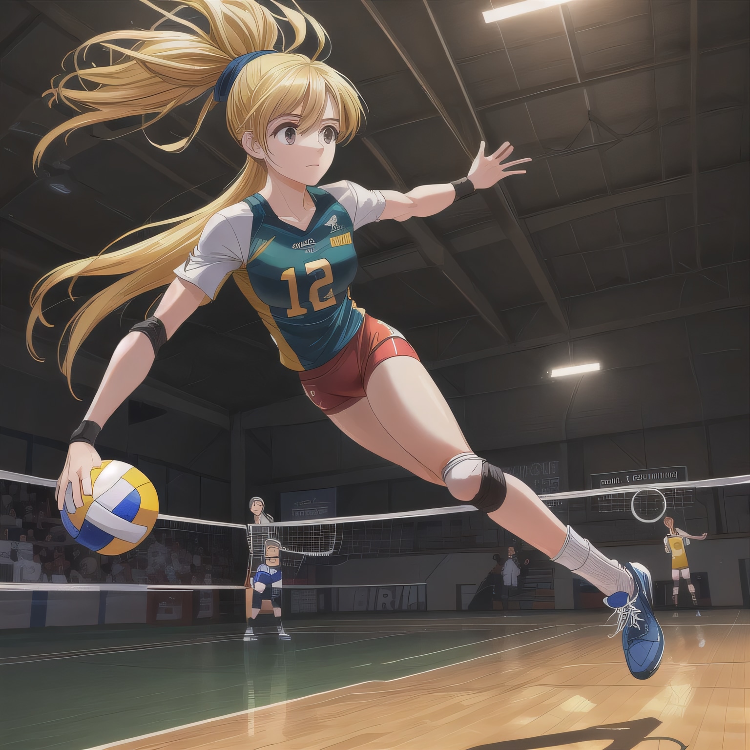 金髪ロングでユニフォームの少女３０ | の人気AIイラスト・グラビア