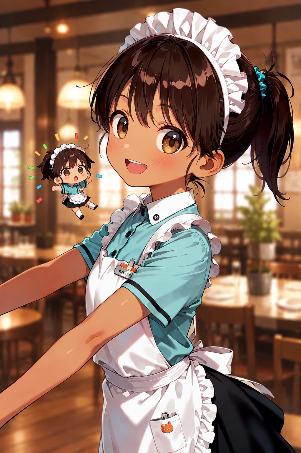 ちびキャラウェイトレスさん Z821 | の人気AIイラスト・グラビア