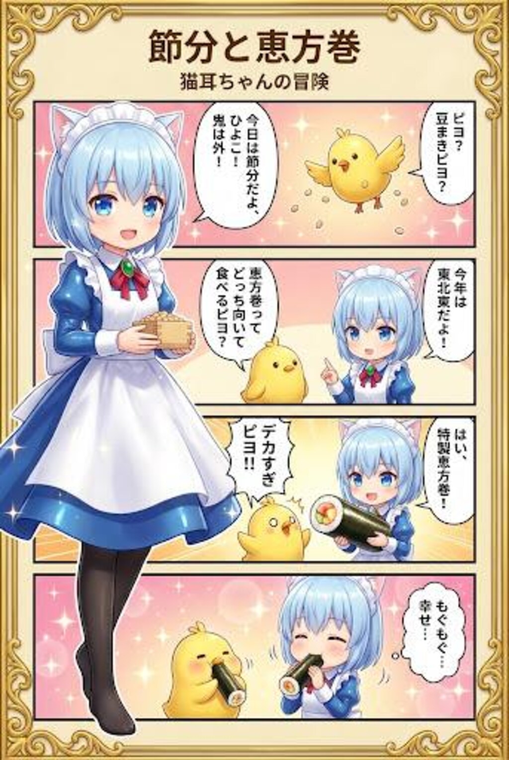 節分と恵方巻　猫耳ちゃんの冒険