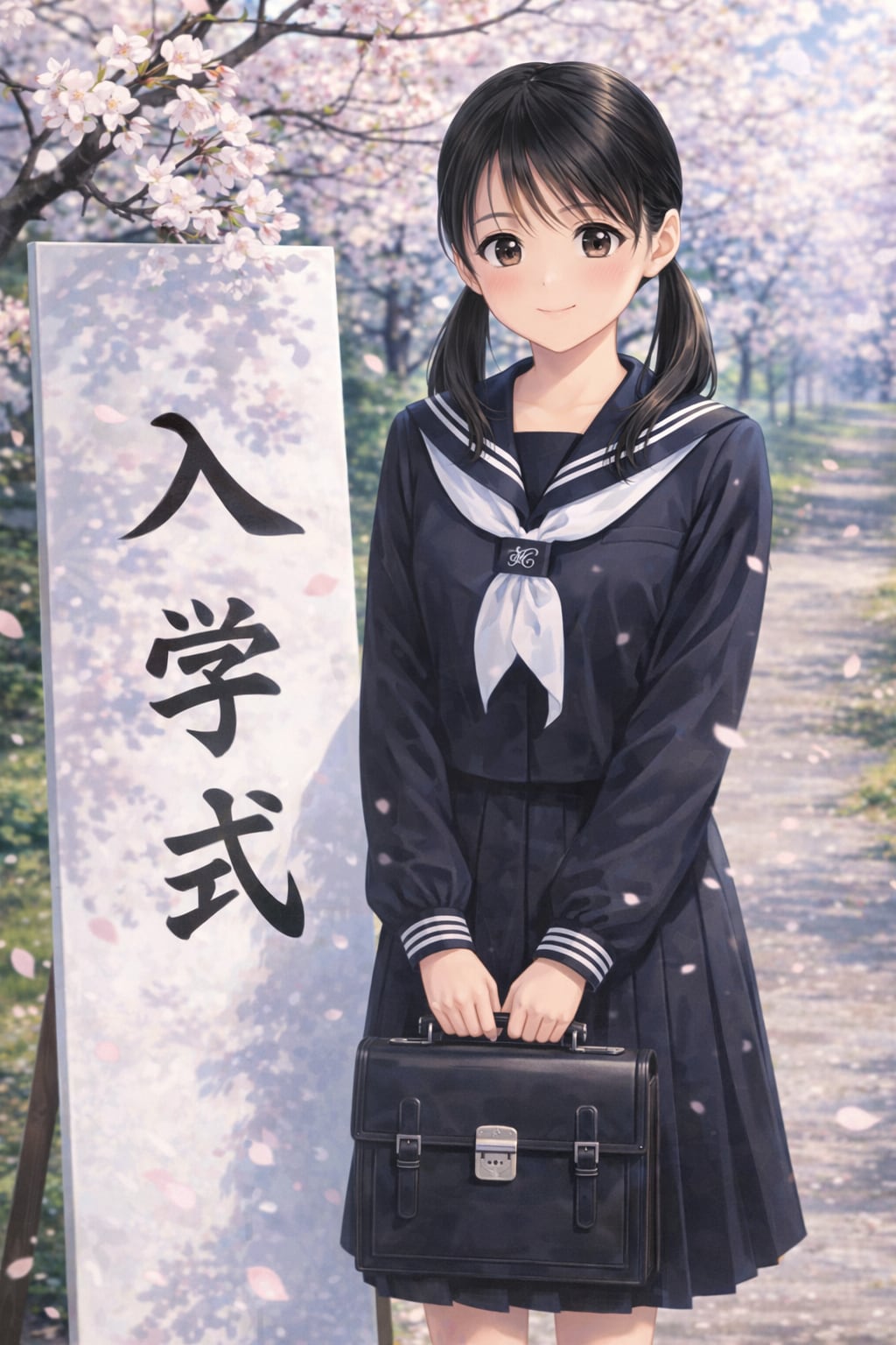 看板と記念写真