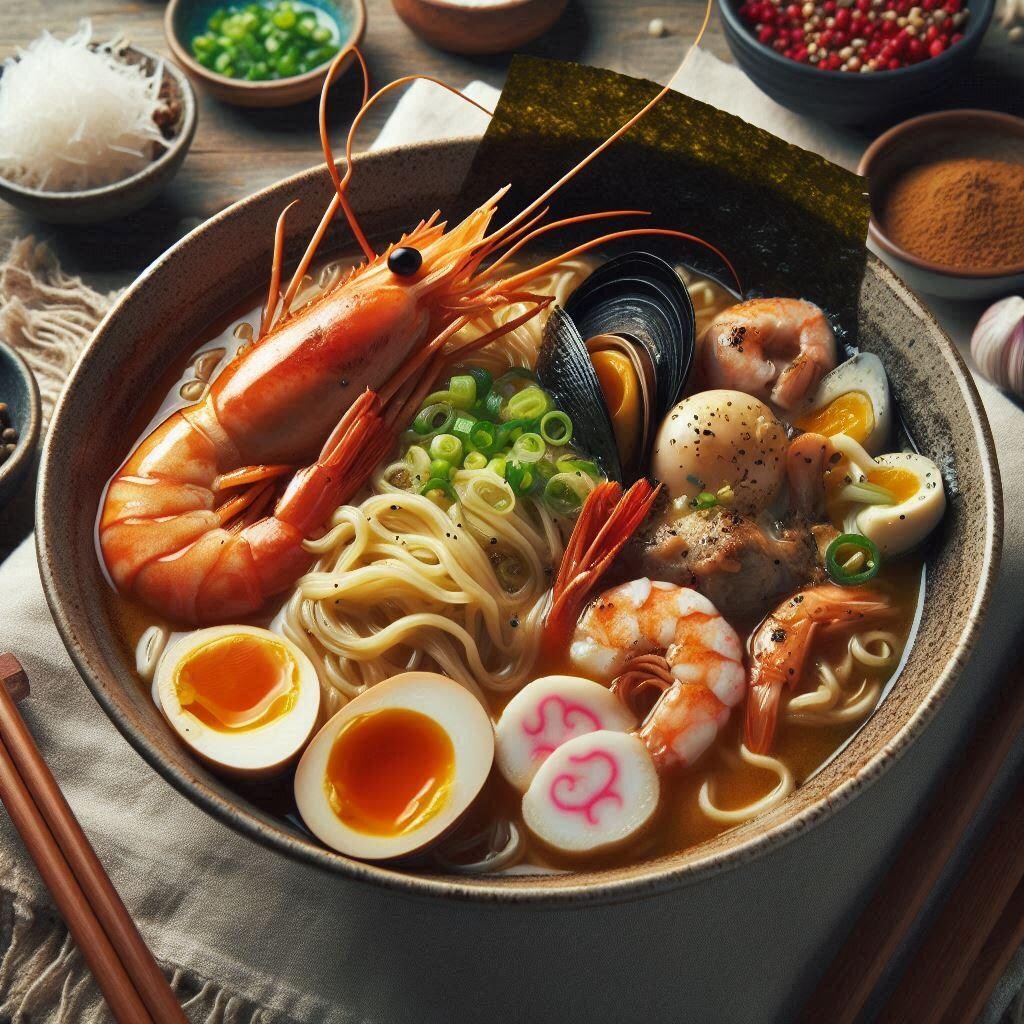 味噌seafood noodle