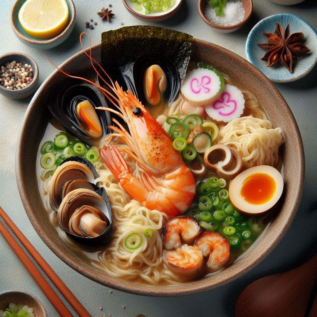 味噌seafood noodle