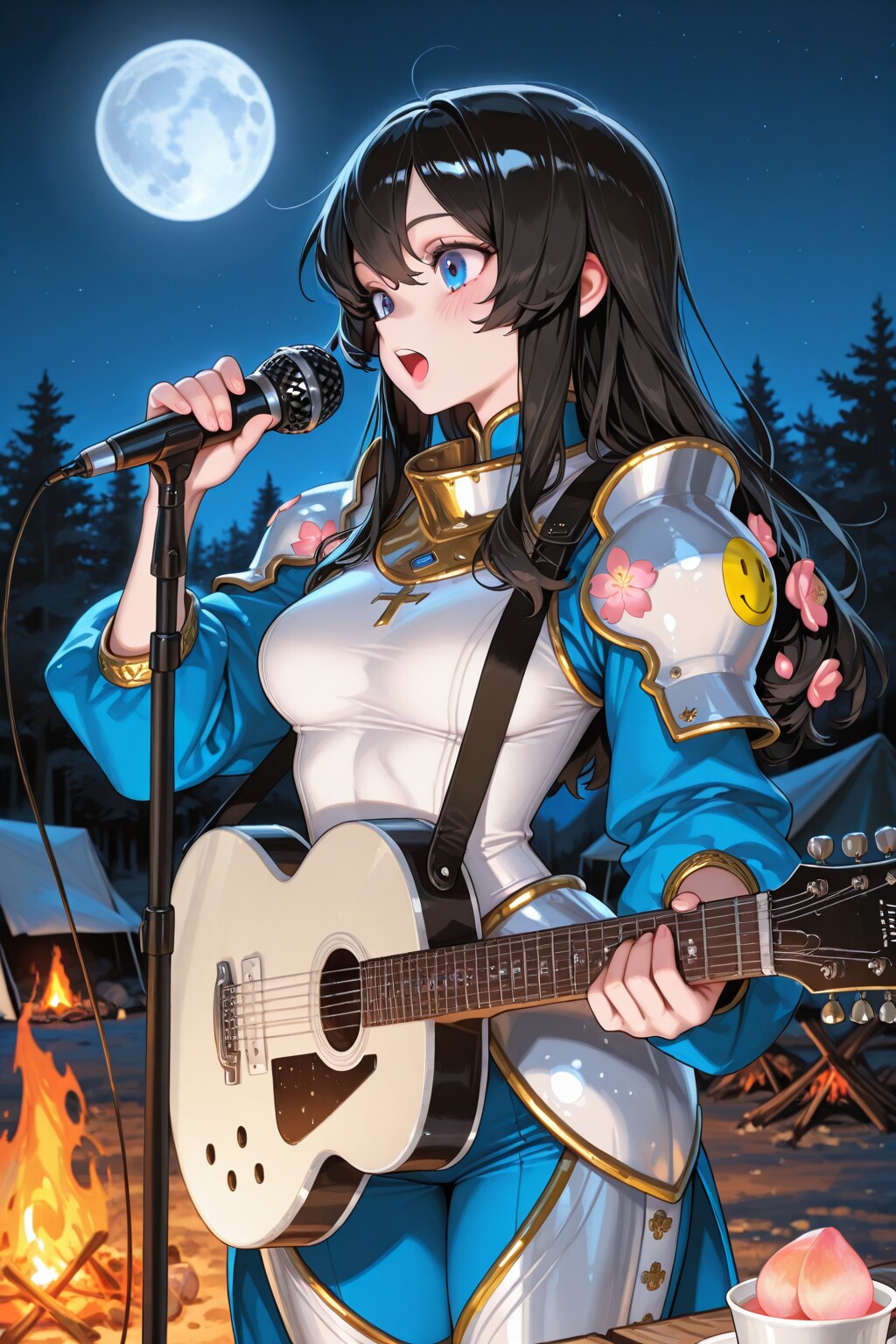 宿営地で歌を唄う葵さん(ちちぷい版)