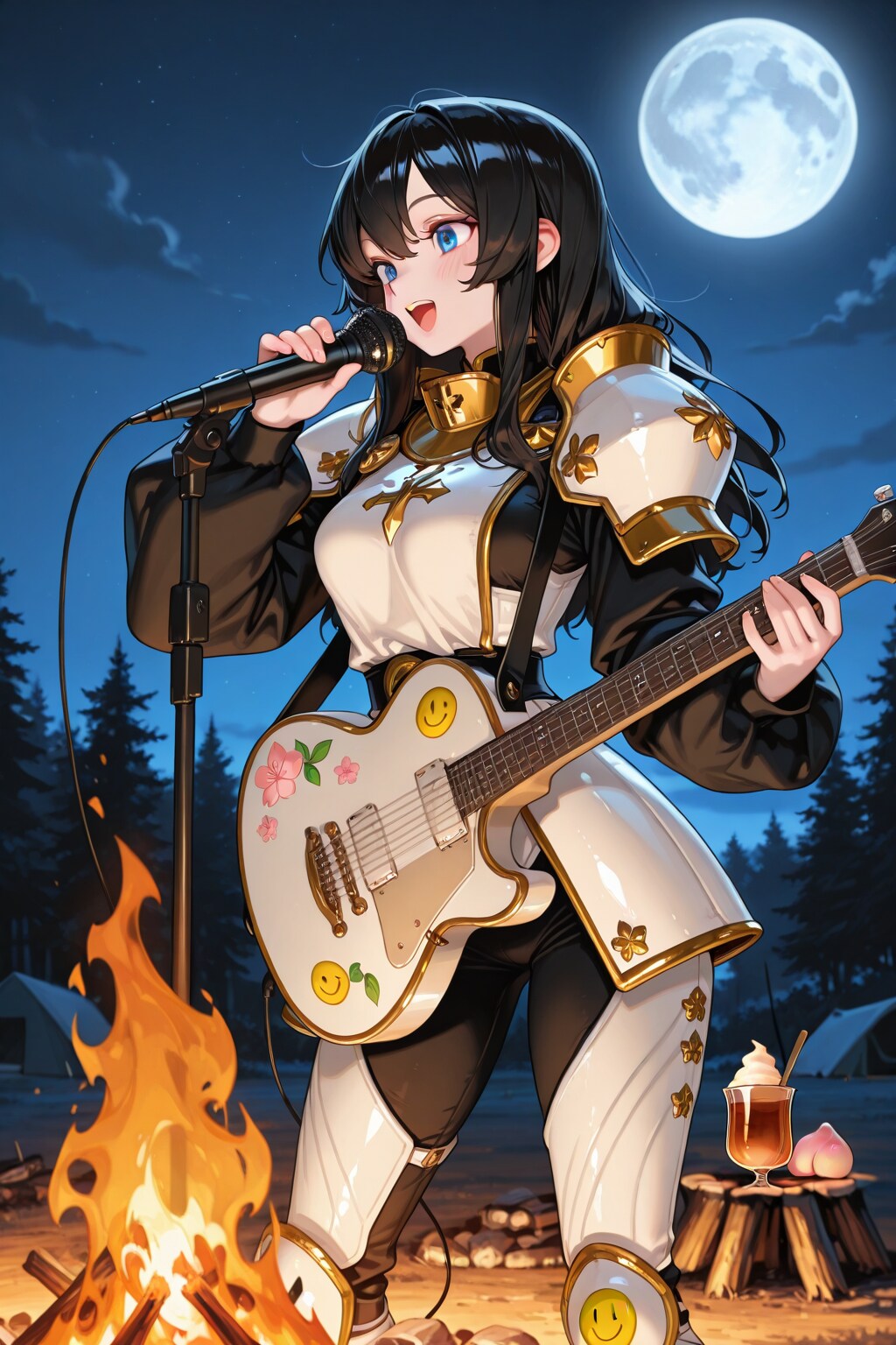 宿営地で歌を唄う葵さん(ちちぷい版)