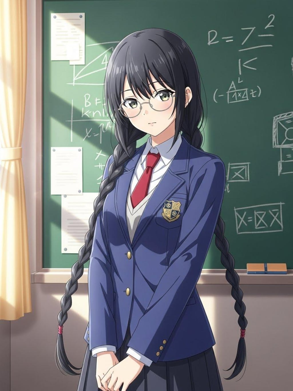 三つ編み眼鏡っ娘(２枚)　ImageFX