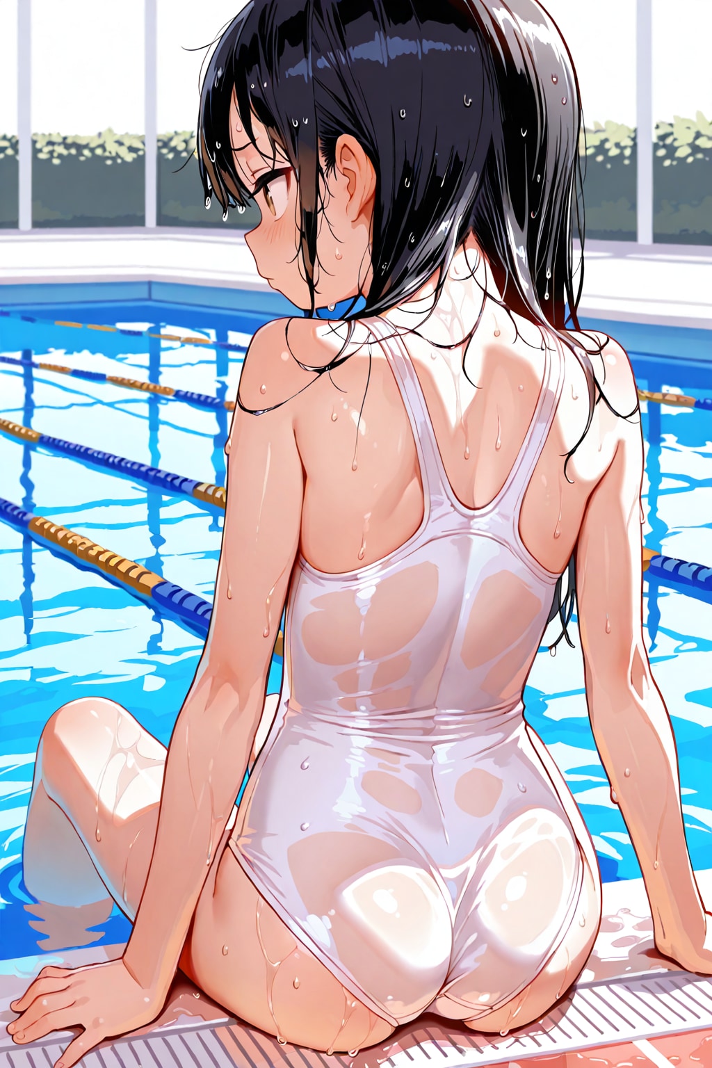 後姿の濡れ透け