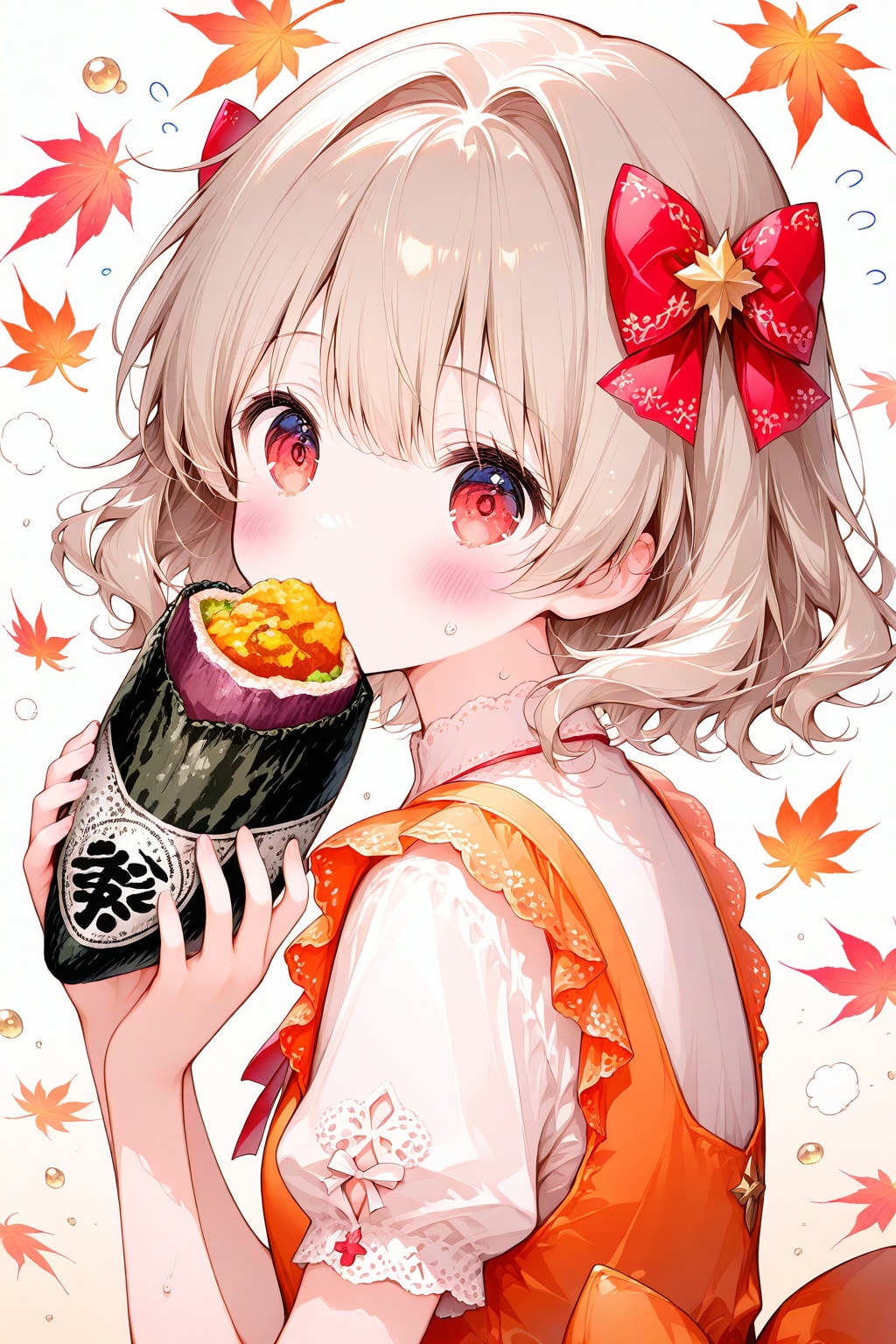 サツマイモ寿司を食べる日向ちゃん