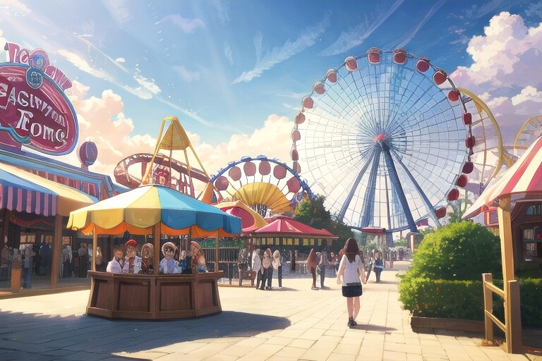 遊園地 | の人気AIイラスト・グラビア