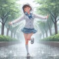 雨の街角少女 5枚目