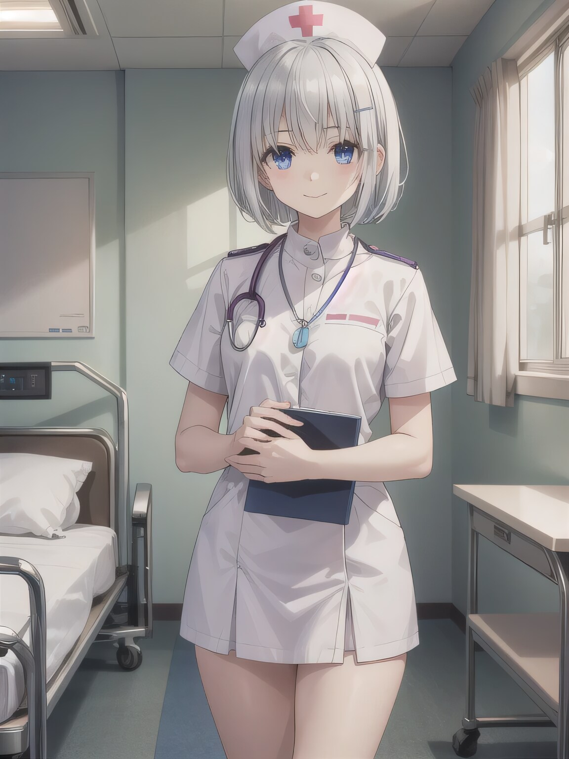 銀髪ボブで白衣の少女 | の人気AIイラスト・グラビア