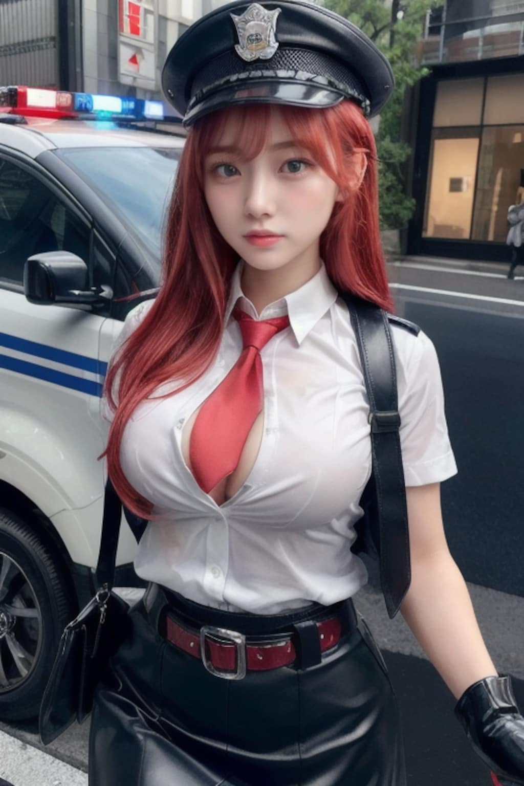 駐禁取締りのおぱ婦警さん