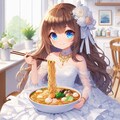 カレーうどんと純白ドレスの小さな女の子 6枚目