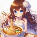 カレーうどんと純白ドレスの小さな女の子 2枚目