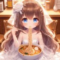 カレーうどんと純白ドレスの小さな女の子 4枚目