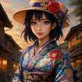 夕陽に染まる古都、花の舞踏   -  A dance of flowers in the ancient capital, dyed by the setting sun 3枚目