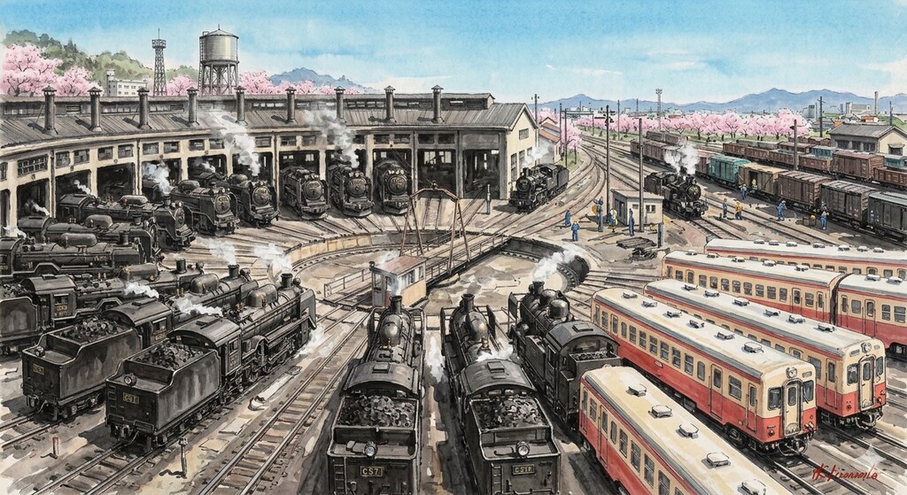 桜の機関区
