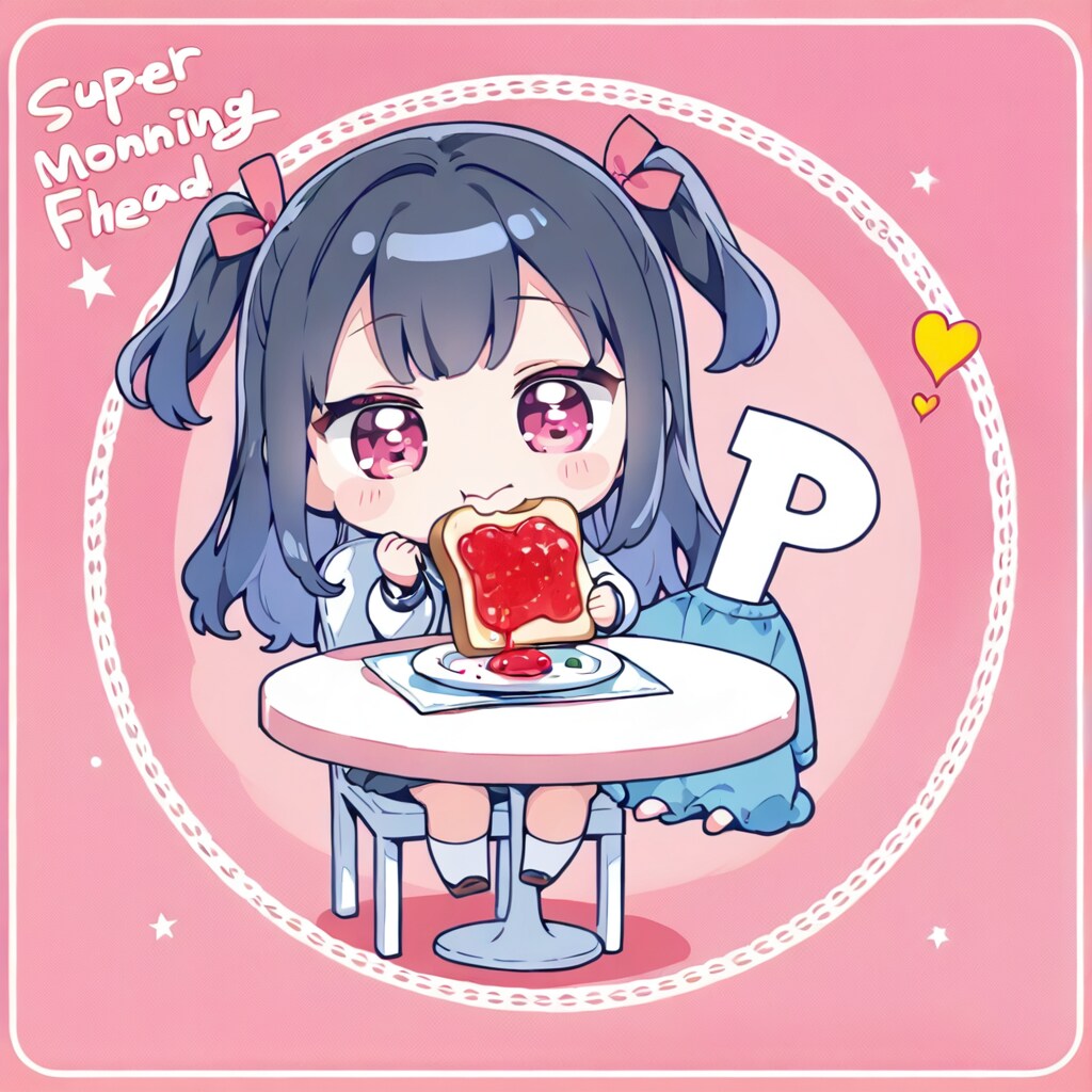 P人形と朝食を