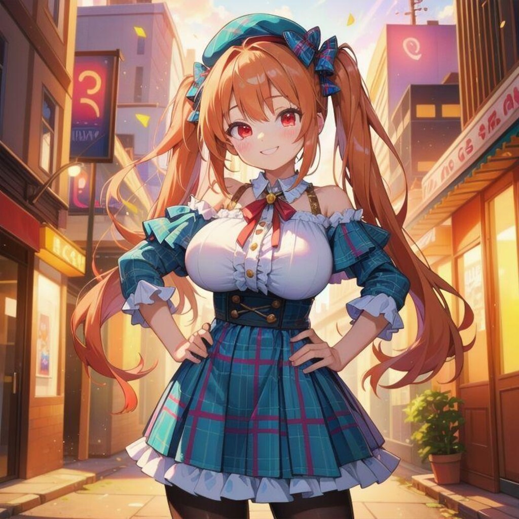 ベレー帽とタータンチェック②