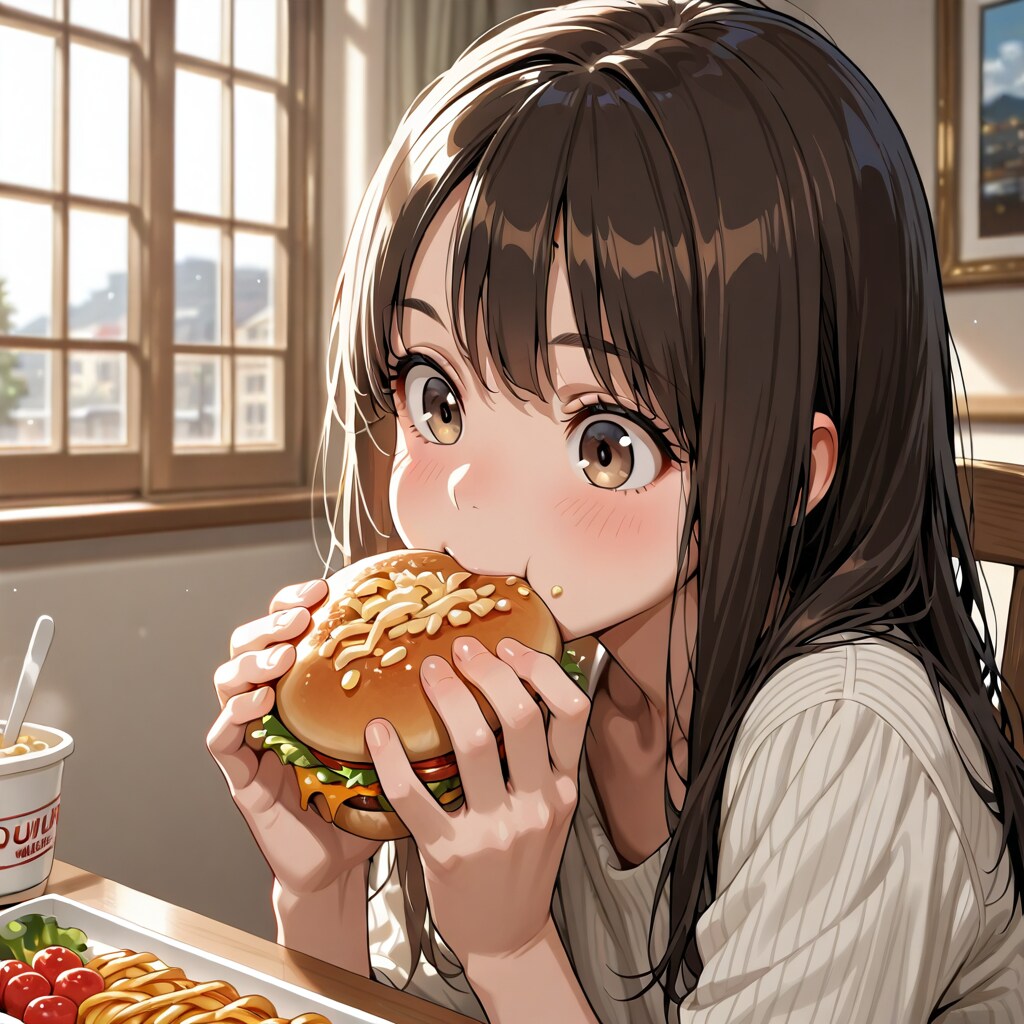 ファストフード店にて | の人気AIイラスト・グラビア