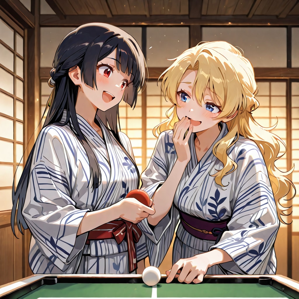 旅館で卓球！