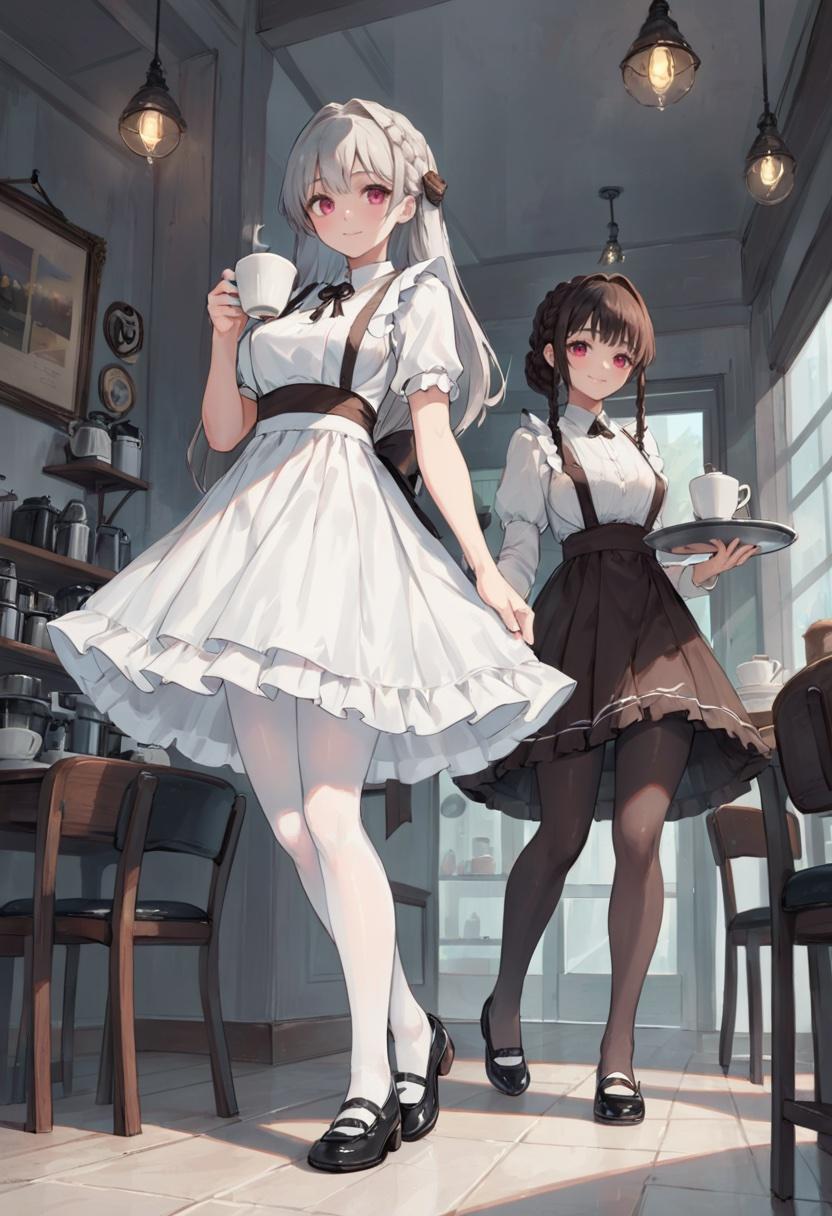 cafe maid S2_2 開店前のシーン | の人気AIイラスト・グラビア