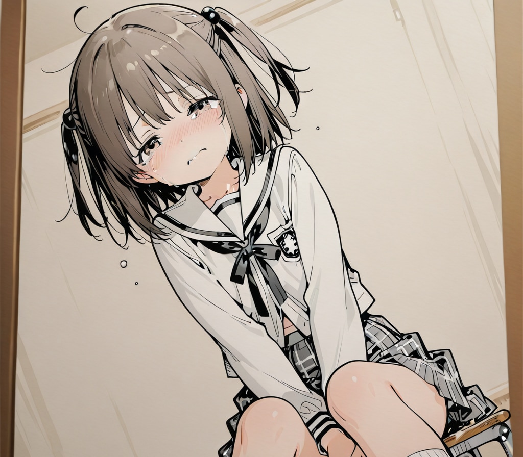 下書きの女の子